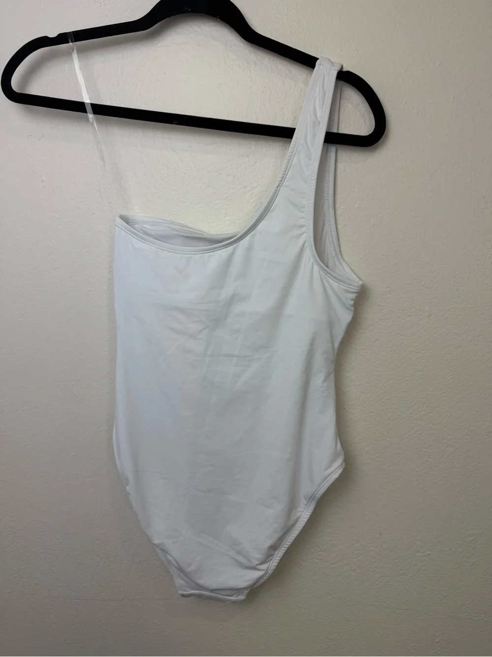 NWT Andie The Nantucket One Piece Swimsuit White One Shoulder Size Small
